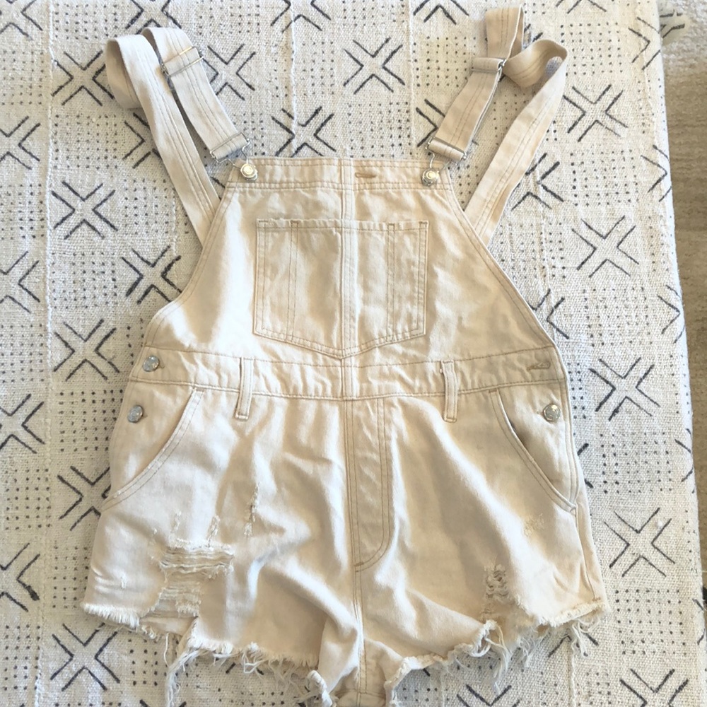 Free people overalls: color cream